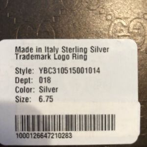 Authentic Gucci Trademark ring